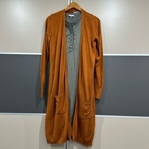 Joseph A long summer cardigan duster lightweight orange
